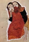 Egon Schiele Two Girls oil on canvas